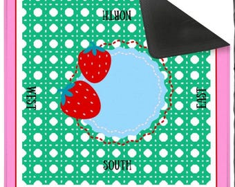 Green Strawberry Mahjong Mat