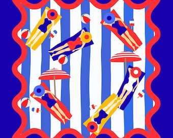Pre-ORDER Red White and Blue Ladies Mahjong Mat