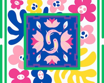 PREORDER PINK BLUE yellow green Mahjong Mat