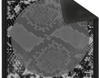 Black and Gray Snake skin Mahjong Mat