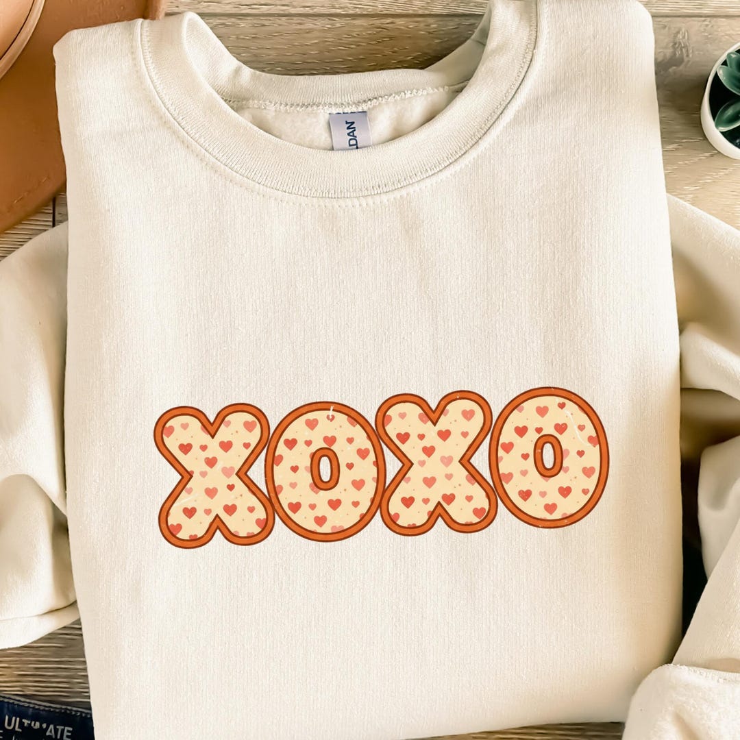 XOXO Hearts PNG SVG Digital Download, Retro Valentine's Day Kisses Hugs ...