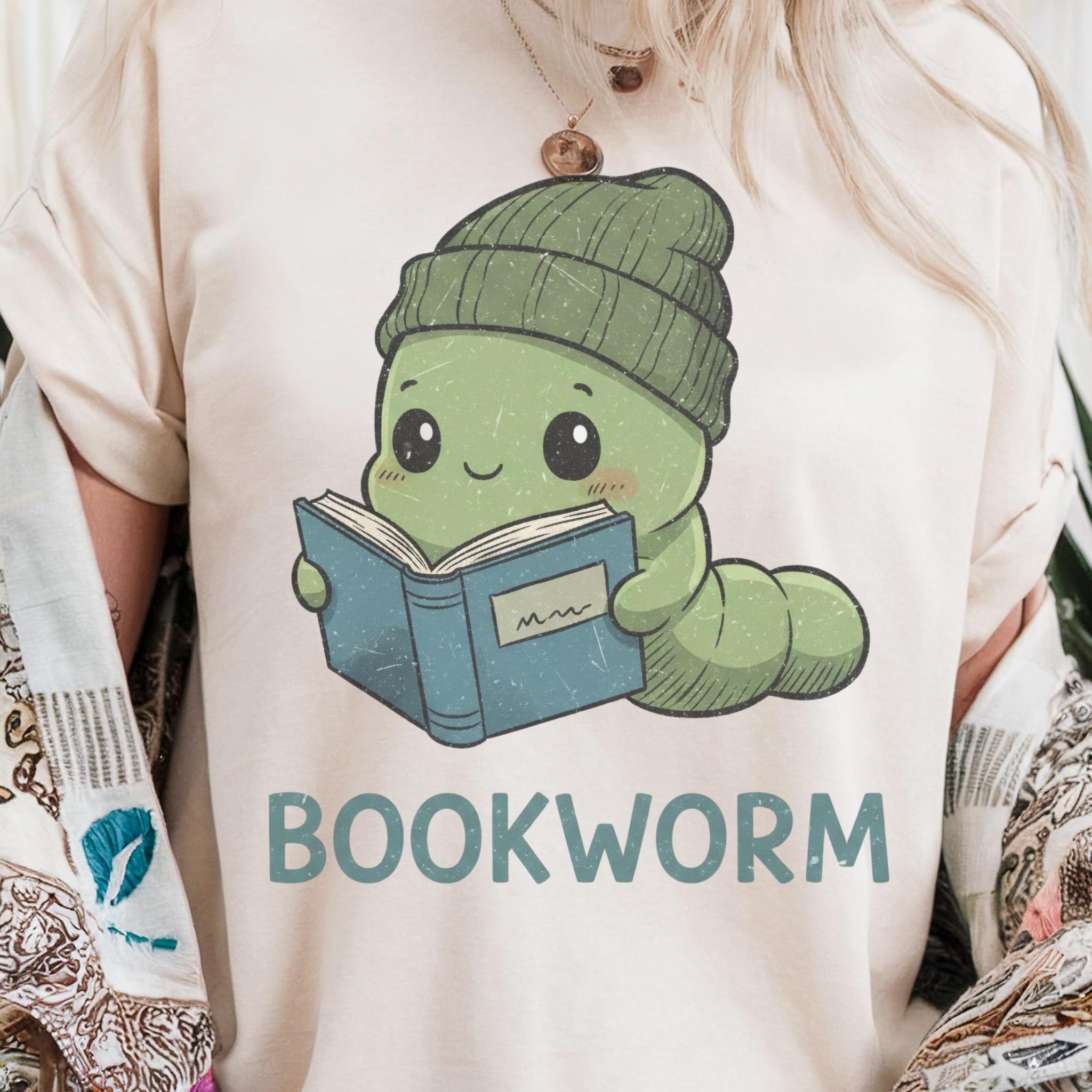 Cute Bookworm SVG PNG Digital File for Readers, Cozy Library Lover Cut ...