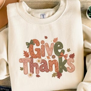 Give Thanks PNG Digital Download, Autumn Fall Sublimation Design, Thanksgiving Decor Printable, Rustic Boho Quote Clipart, Seasonal