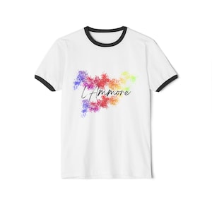 L Ammore Rainbow Watercolor Script T-Shirt | Ringer Tee