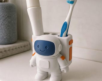 Astronaut Zahnbürstenhalter, 3D Gedrucktes Handgemaltes Space Decor
