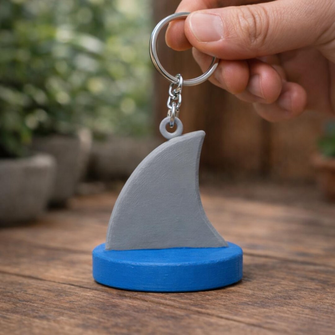 Keychain Fin Oceanic Shark Fin Keychain | Hand-painted 3D Print Key Fob | Coastal ...