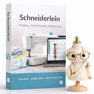 Nähplaner Software: Projekte, Stoffe, Nähanleitungen, Patchwork, Schnittmuster Organizer, Fashion Design Tool, digital, DE, Schneiderlein