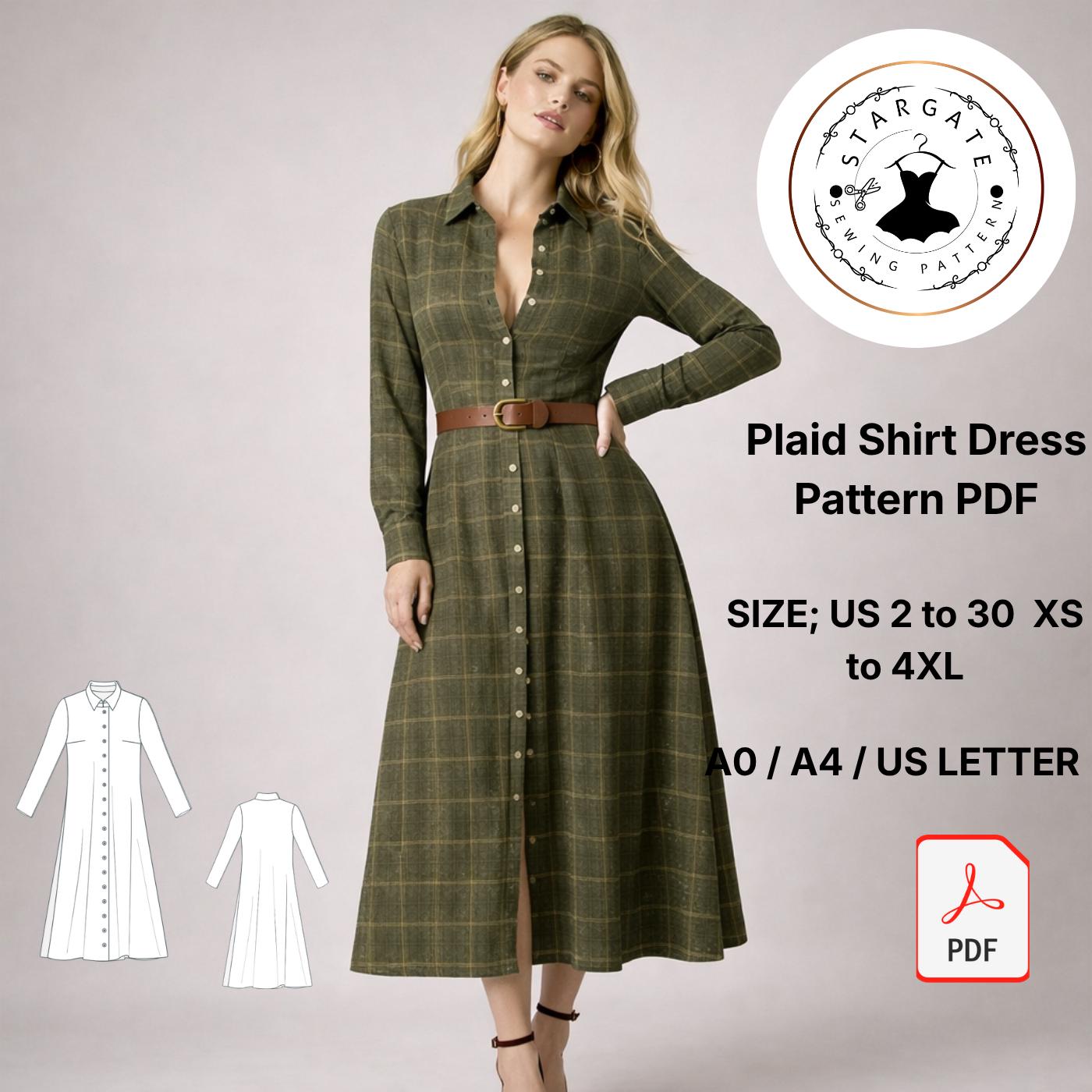 Long Plaid Shirt Dress - Etsy