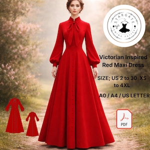 red edwardian house dress Red Edwardian Dress