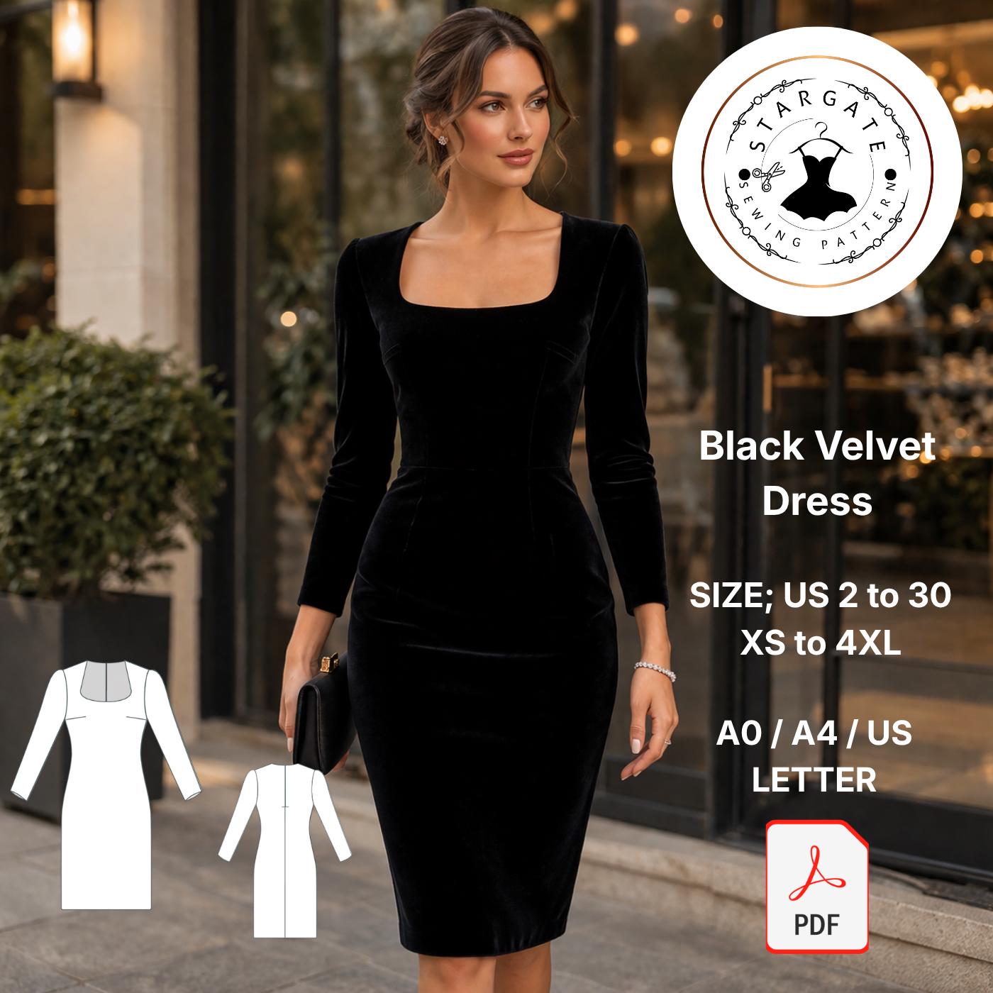 black elegant lace dress Francesca Velvet Long Sleeve Open Back Mini Dress main image 0