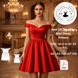 women's red off the shoulder dress for a cult wedding Red Off Shoulder Tea Length Midi Dress Elegant Evening Gown Formal Cocktail Outfit Prom Party Dress Classic Red Formal Wear