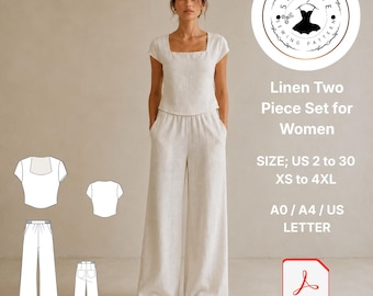 Linen Two Piece Set Sewing Pattern (Digital Download)
