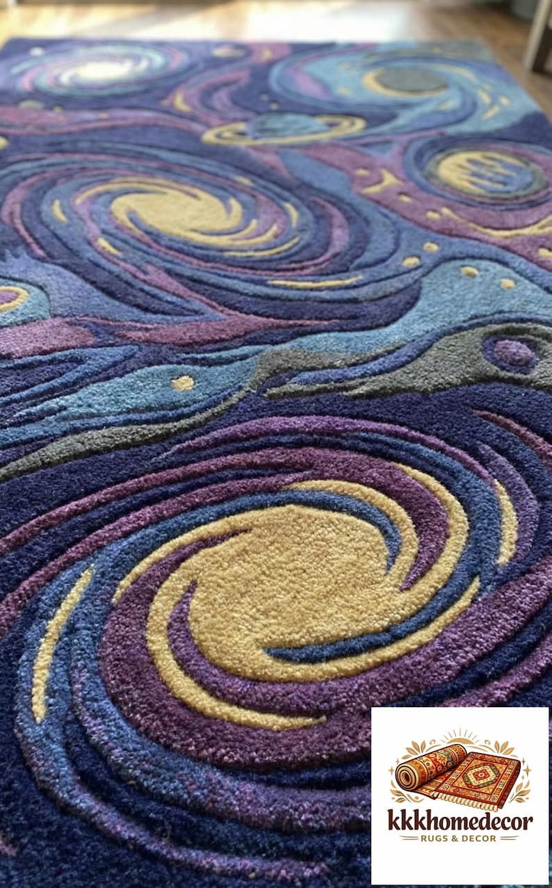 Galaxy Rug Texture 3D Textured Galaxy Rug | Hand-tufted Space Area Rug - Etsy