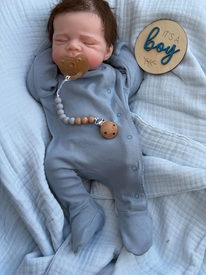 Boy -Reborn baby doll- Full silicone body - Doll - Floppy and squishy 7 lbs with Hair- Free shipping image 5
