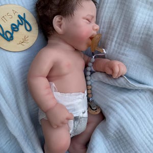 Boy -Reborn baby doll- Full silicone body - Doll - Floppy and squishy 7 lbs with Hair- Free shipping image 12