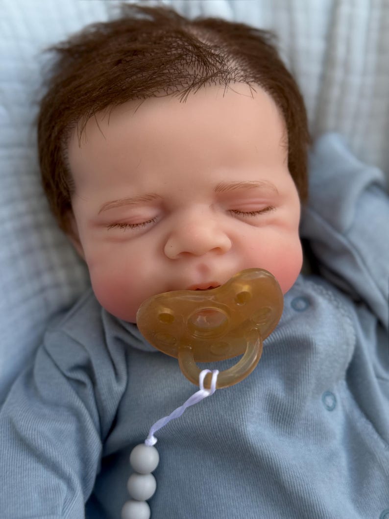 Boy -Reborn baby doll- Full silicone body - Doll - Floppy and squishy 7 lbs with Hair- Free shipping image 3