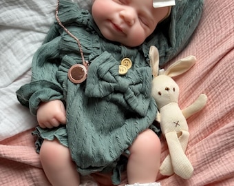 Muñeca bebé reborn - Cuerpo de silicona completa - Pesa 3,2 kg - Flexible y blandita