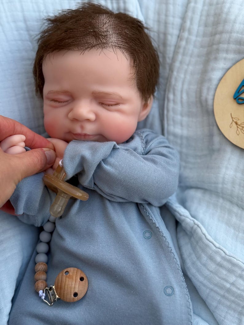 Boy -Reborn baby doll- Full silicone body - Doll - Floppy and squishy 7 lbs with Hair- Free shipping image 2