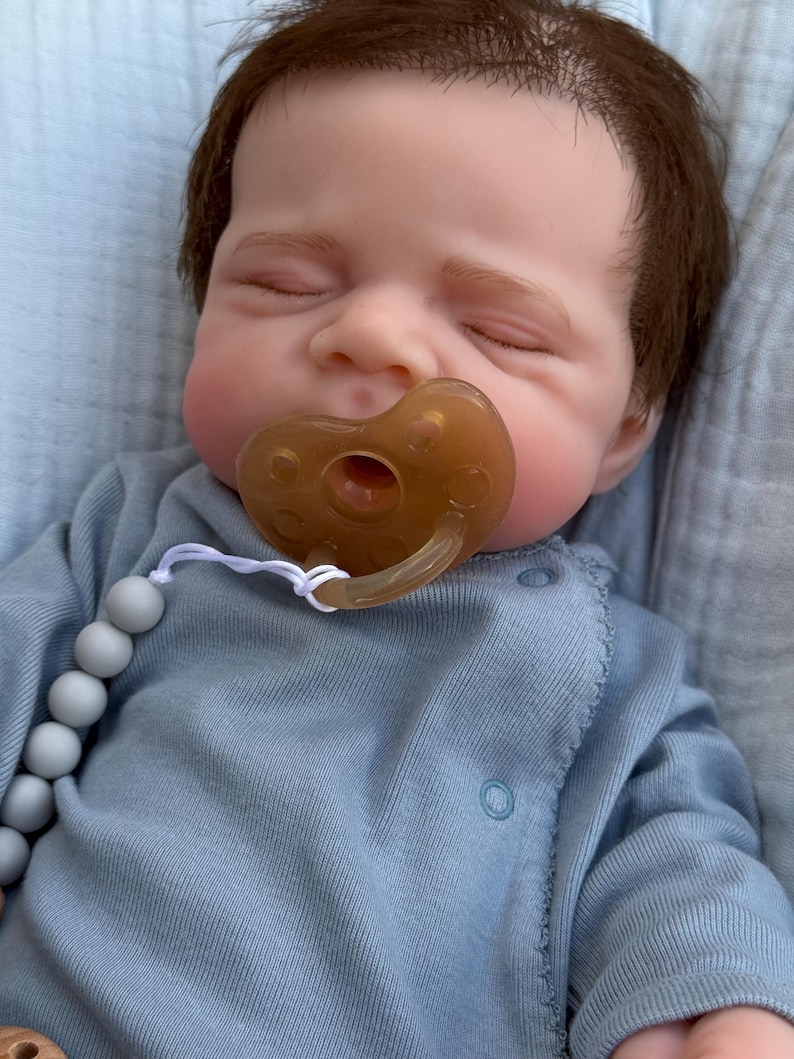 Boy -Reborn baby doll- Full silicone body - Doll - Floppy and squishy 7 lbs with Hair- Free shipping image 9