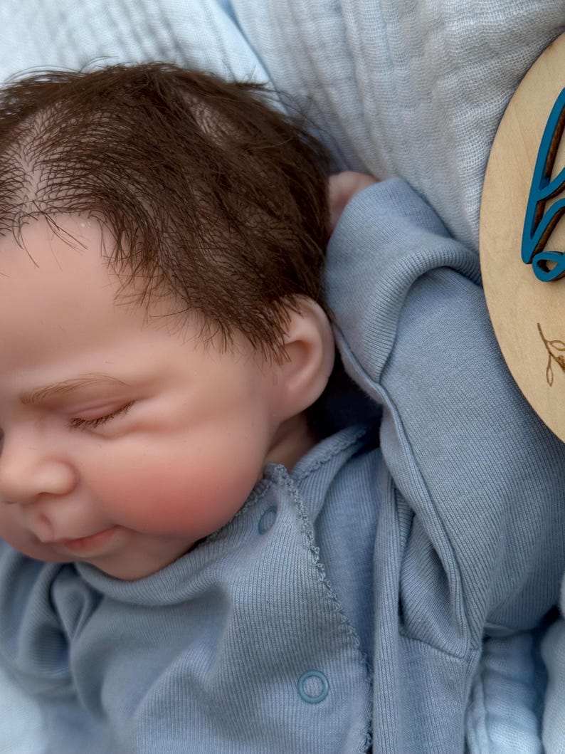 Boy -Reborn baby doll- Full silicone body - Doll - Floppy and squishy 7 lbs with Hair- Free shipping image 8