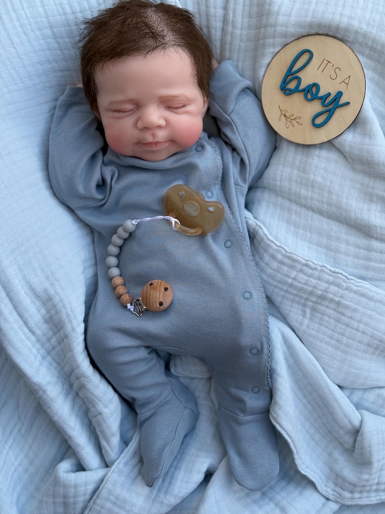 Boy -Reborn baby doll- Full silicone body - Doll - Floppy and squishy 7 lbs with Hair- Free shipping image 1