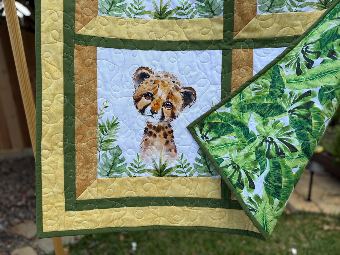 Handmade Safari Animals Baby Quilt – Jungle Nursery Decor, Toddler ...