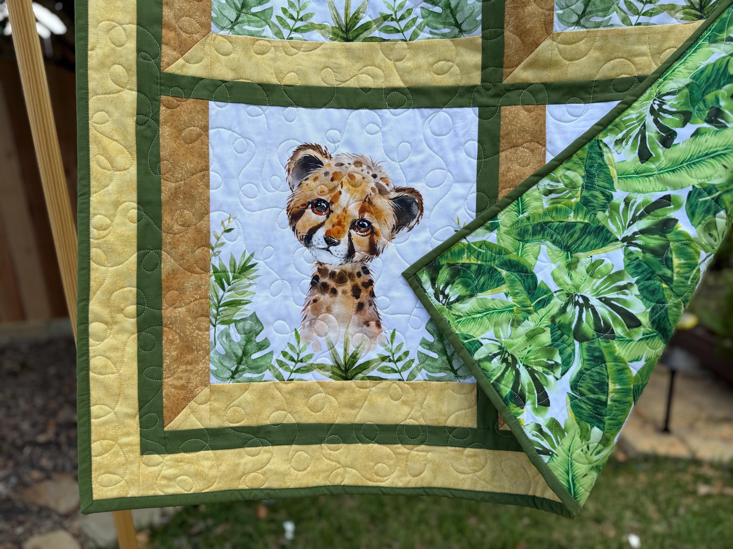 Handmade Safari Animals Baby Quilt – Jungle Nursery Decor, Toddler ...