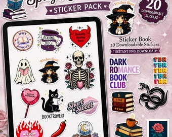 Spicy Romance Reader Digitale Sticker Pack | BookTok Digitaler Planer PNGs | Digitaler Download
