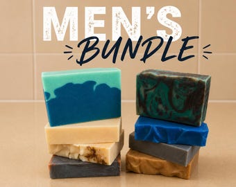Men’s Soap Bundle 5 or 10 Bars Handmade Masculine Scent Collection | Gift for Him