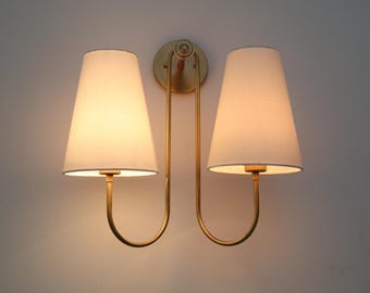 Hancrafted Double Arm Brass Wall Lamp Modern Mid-Century Wall Light ,Bedroom Lamps