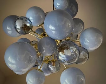 Murano Sputnik Pastel Light Blue Mid-century Modern Chandelier and Pendant Fixture