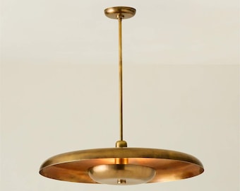 1950s Mid-Century Brass Pendant Light | Stilonvo Style Italian Chandelier