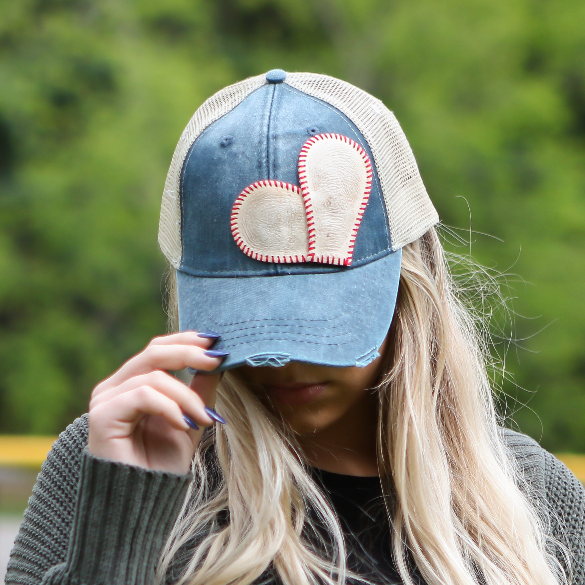 Women's Vintage Distressed Ball Caps 