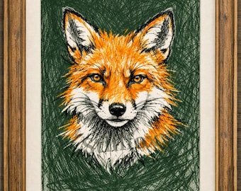 Art mural renard à imprimer – Téléchargement immédiat