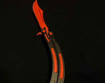 CS vlindermes – 3D-geprint gamerekwisiet, op volledige grootte, opvouwbaar mes, bewegende handgrepen, verzamelobject voor gamers