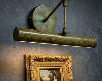 Vintage Style Brass Picture Light Adjustable Mid Century Vanity Light Modern Wall Sconce & Lamp