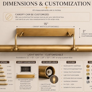 Minimalist Mid Century Brass Picture Light Fixture Adjustable Vanity Light Modern Wall Sconce & Lamp image 2