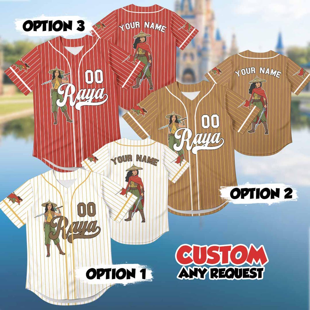 Princess Raya Custom Personalized Raya and the Last Dragon Baseball Jersey, Custom Disney ...