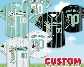 Custom Rosalina Baseball Jersey, Personalized Super Mario Princess Shirt, Rosalina Character Pinstripe Jersey, Custom Name and Number