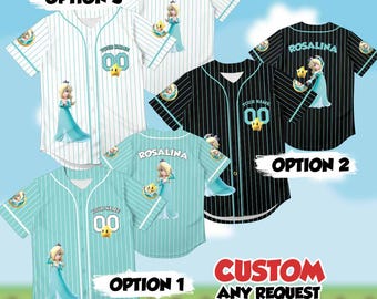 Custom Rosalina Baseball Jersey, Personalized Princess Rosalina Fan Shirt, Luma Galaxy Uniform, Nintendo Cosplay Apparel, Custom Name Number