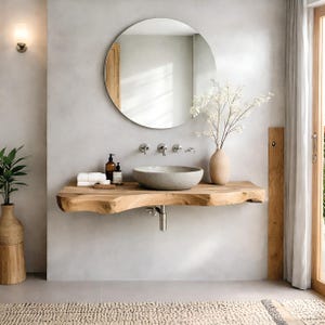 Massivholz an der Wand befestigtes, schwimmendes Badezimmer-Eitelkeitszeichen