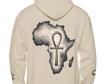 Africa Ankh Graphic Unisex Heavy Blend™ Hooded Sweatshirt Afrocentric Hoodie Pullover