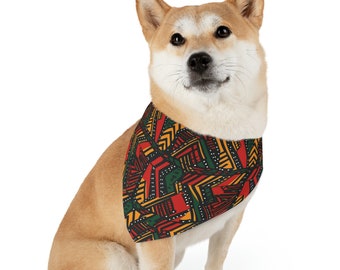 Afrocentric African Ankara Print Pet Bandana Collar