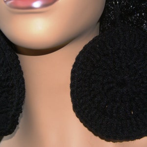 Jumbo Crochet Earrings- Black