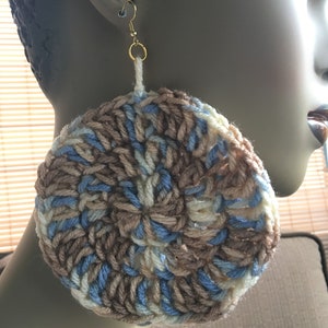 Jumbo Crochet Earrings- Seashore