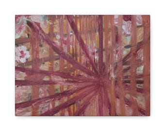 Pink and White Flowers Oil Painting Matte Canvas