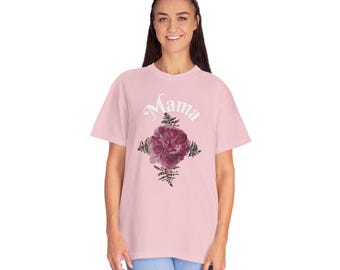 Pink Handpainted Floral Graphic Mama T-shirt | Mother's Day Gift