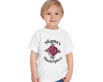 Toddler Short Sleeve Tee with Pink Dahlia Flower