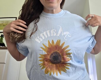 Sunflower Painting Mama T-shirt | Handpainted Design | Floral Graphic T for Mama