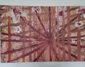 Textured Pink and White Flowers Oil Painting